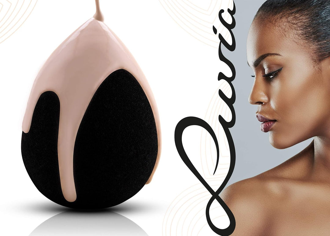 Make-up Pinselset Luvia, Prime Vegan Pro - Black & Luvia Beauty Blender Schwamm Set - Make-Up Ei - E