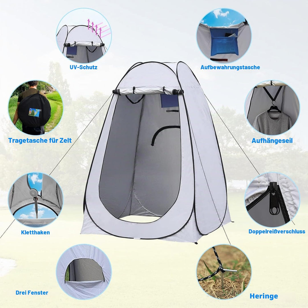 TUKAILAI Camping Toilettenzelt Duschzelt Pop Up Umkleidezelt Privatsphäre Toilette Umkleidekabine La