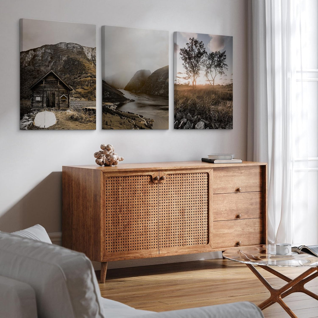 Muralo - Wandbilder Set - Leinwand Bilder Set Aufhängefertig - Bilder für Wohnzimmer Schlafzimmer -