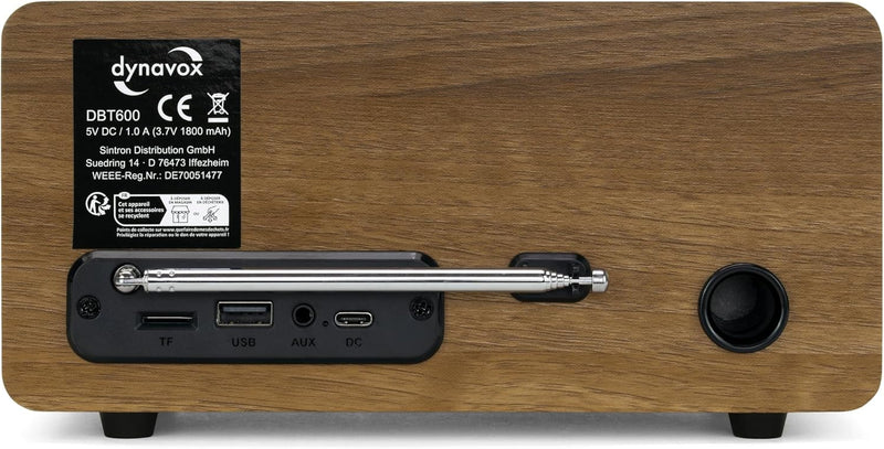 Dynavox DBT600 DAB+ Radio, tragbares, digitales UKW Radio, ideal als Küchenradio, Badradio, Büroradi