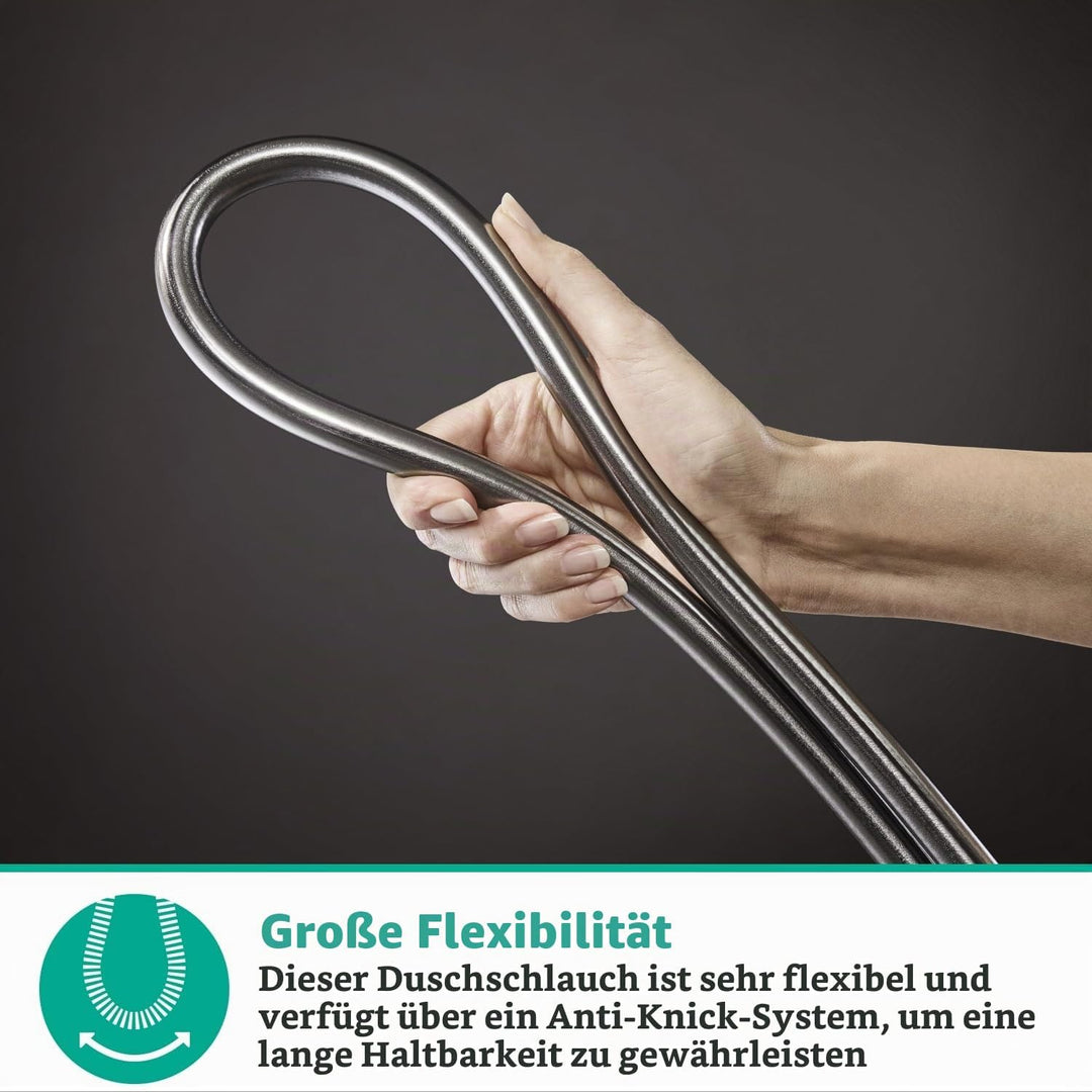 hansgrohe Duschschlauch Isiflex, 1,25 m, Brushed Black Chrome Brushed Black Chrome 1,25m ohne