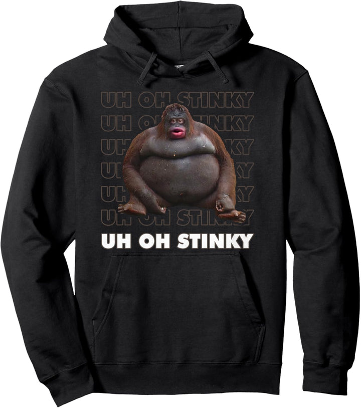 Uh Oh Stinky Poop Meme lustiger Affe Pullover Hoodie