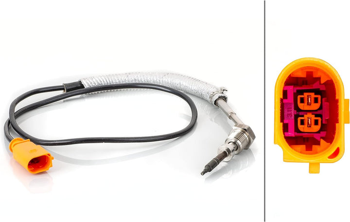 HELLA 6PT 014 495-071 Sensor, Abgastemperatur - 2-polig - geschraubt - Kabel: 700mm