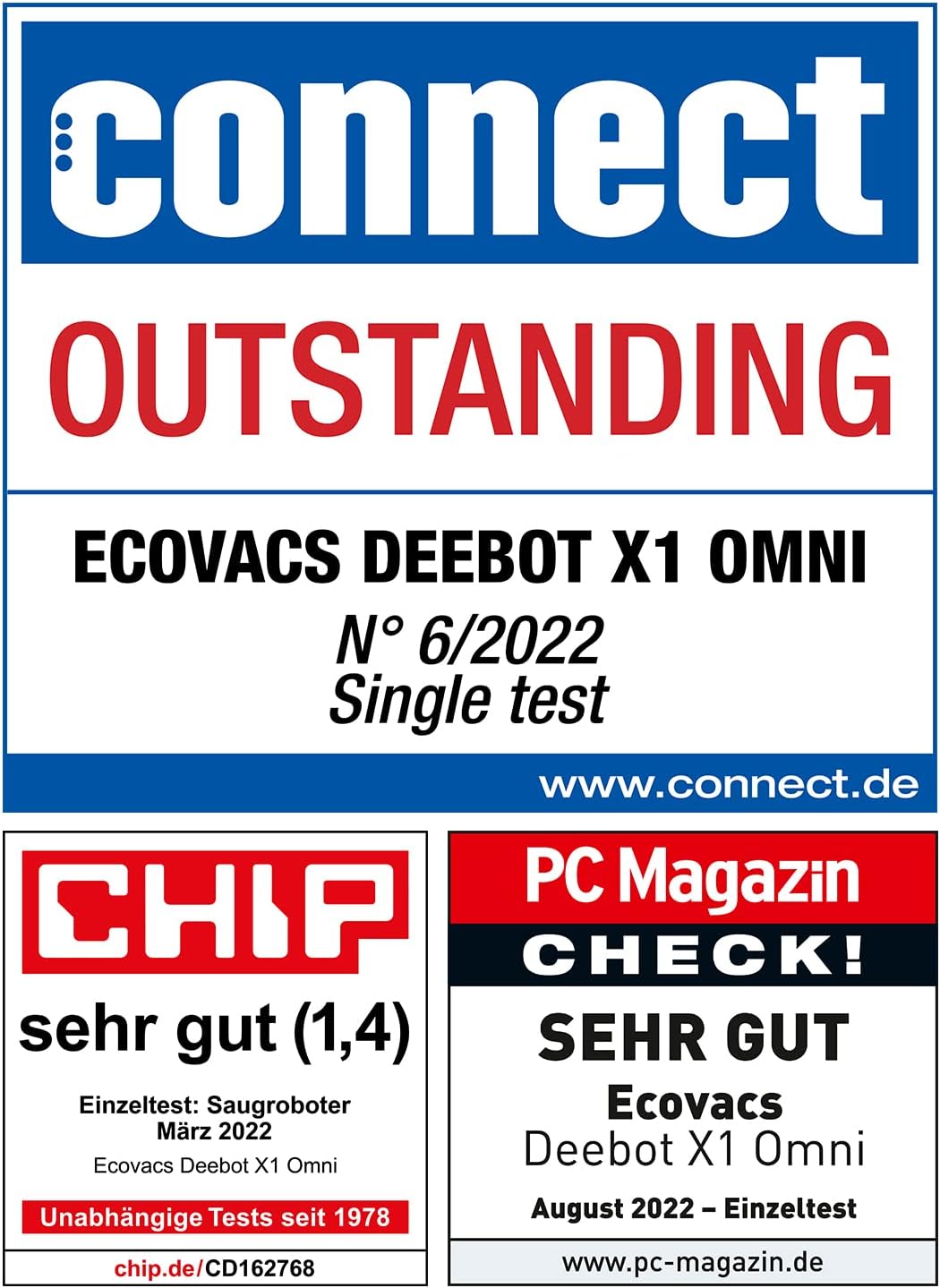 ECOVACS DEEBOT X1 OMNI, Staubsaugerroboter mit Wischfunktion und multifunktionaler Reinigungsstation