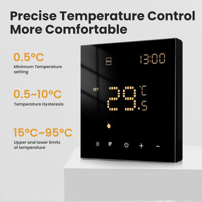 Smart WiFi Thermostat Für Wasser Fussbodenheizung und Gasboiler, Programmierbar Raumthermostat Unter