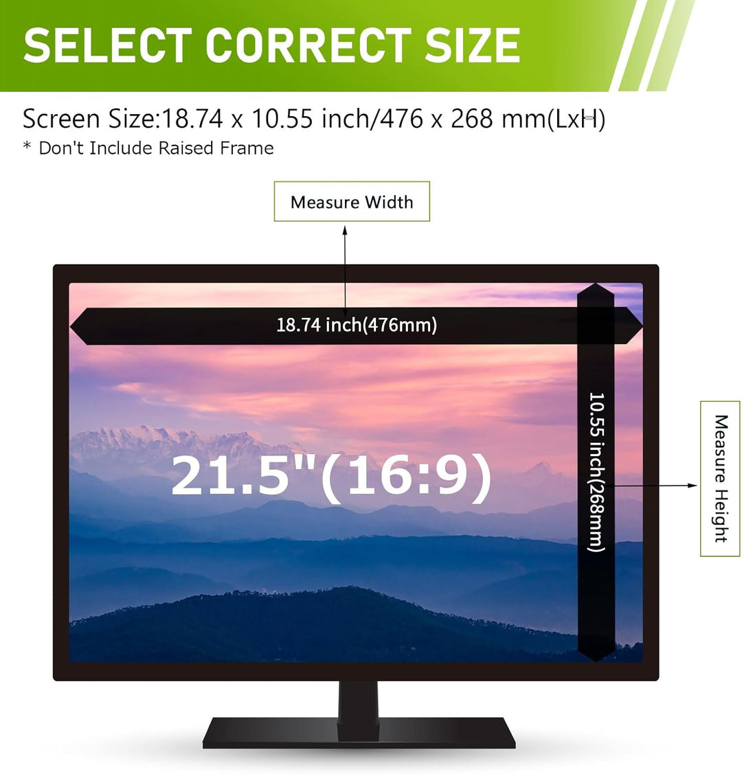 LAMA Blickschutzfilter für 21,5 Zoll Monitor, Blickschutzfolie Blickschutzfilter PC Monitor, Univers