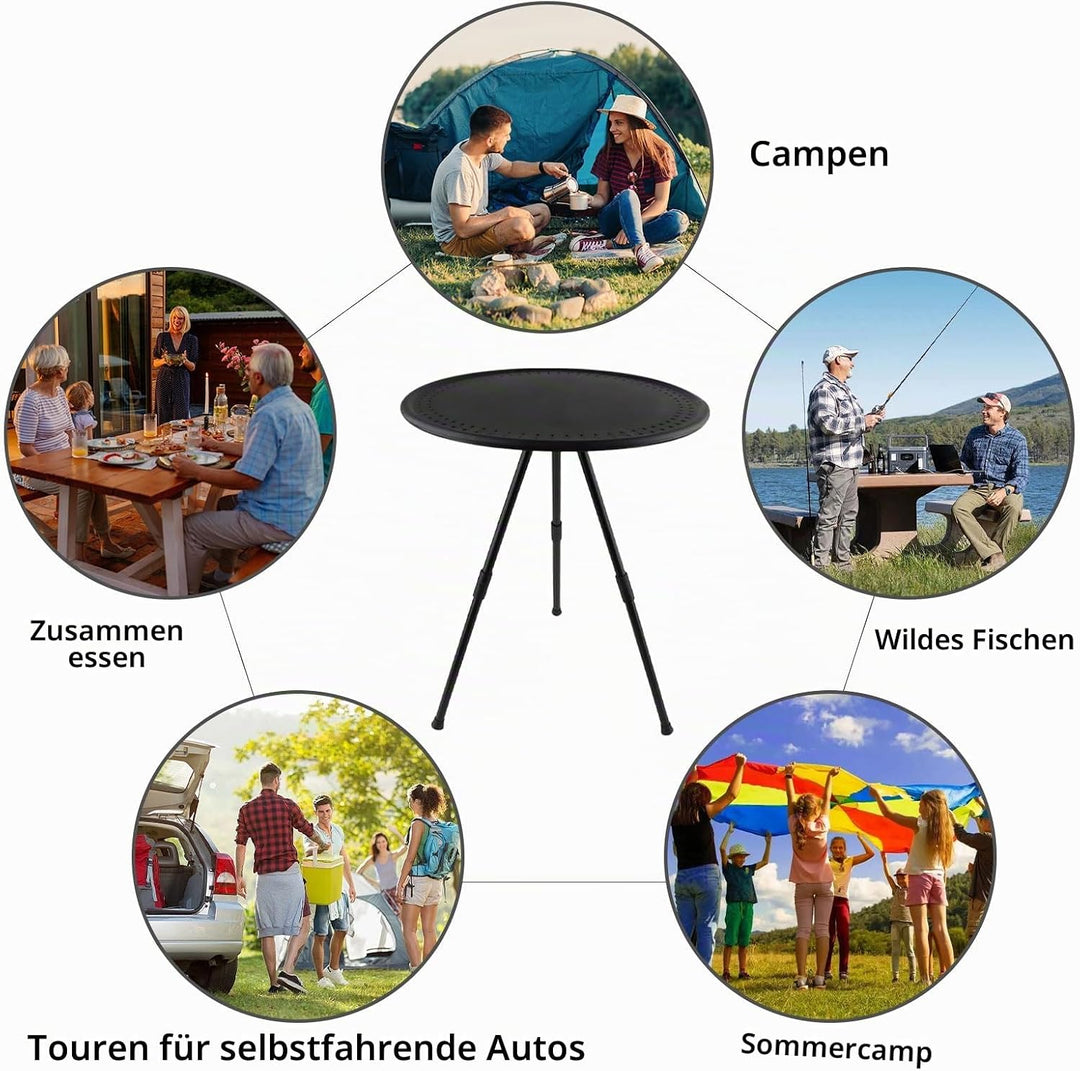 dellyy Camping Tisch Mini Faltbarer 38cm Klappbar Ausziehbarer Campingtisch Mini|Picknicktisch Outdo