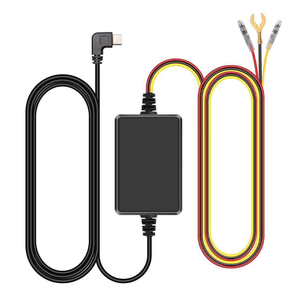 USB-C Hardwire Kit mit 2 Stufen und Acc Kabel für alle Dashcams, 12V/24V zu 5V, Sicherungshalter mit