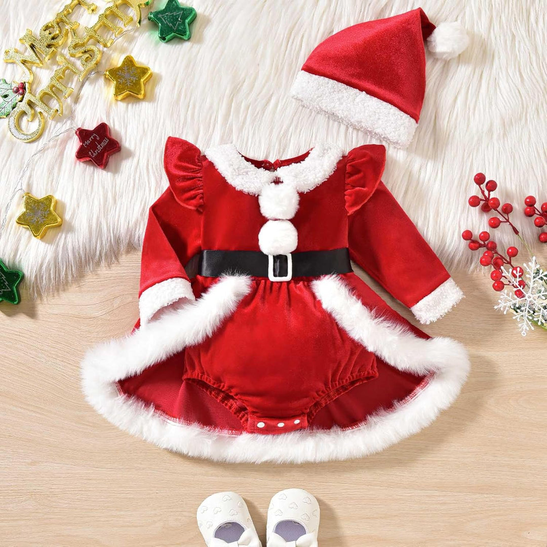 Generisch Baby Mädchen Weihnachtskleid Kleinkind Weihnachten Prinzessin Tutu Kleider Neugeborene Lan