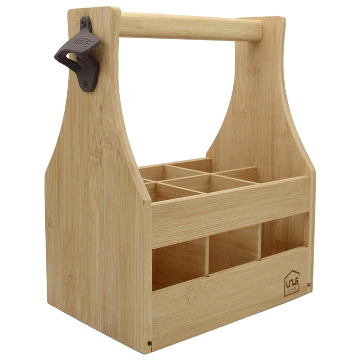 UNUS Home Männerhandtasche aus Bambus Bier, Flaschenträger aus Holz für 6 Flaschen, Bierträger mit F
