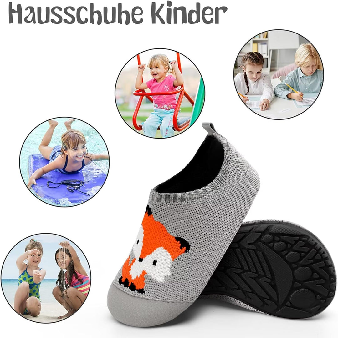 Hausschuhe Kinder Junge Mädchen Pantoffeln Atmungsaktive Rutschfest Turnschläppchen Weich Barfusssch