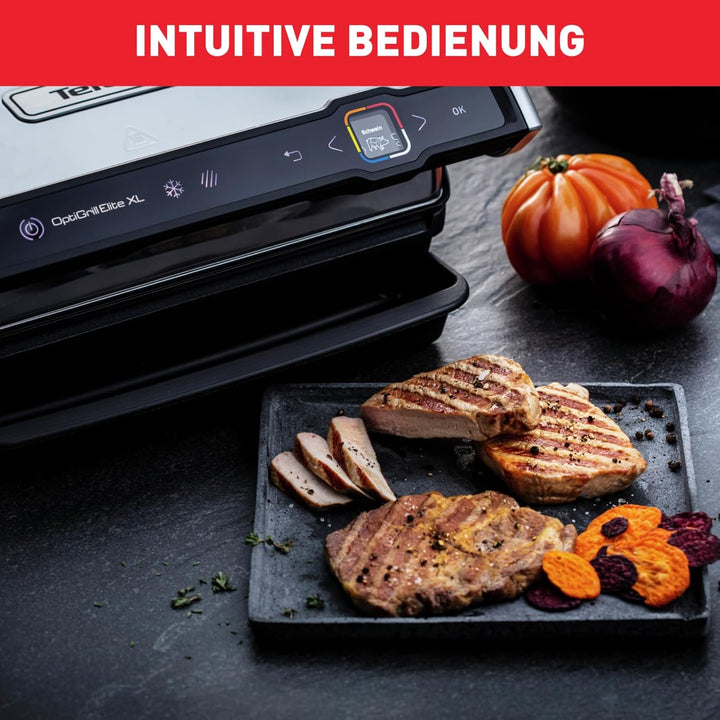 Tefal Kontaktgrill Optigrill Elite XL GC760D | 16 automatische Programme | Digitales Display mit Cou