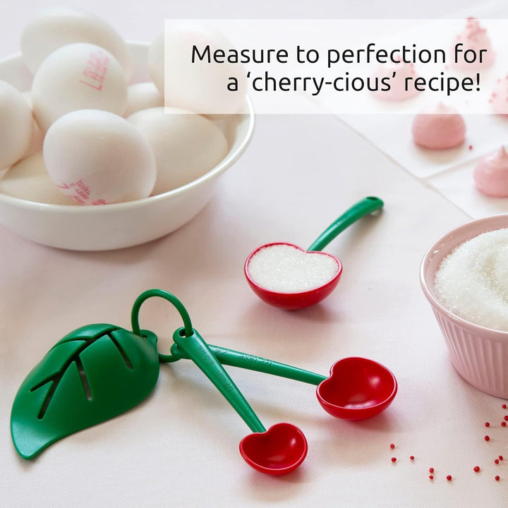 OTOTO Mon Cherry Messlöffel Set mit Eitrenner im Kirschen Design - Ob Messlöffel Proteinpulver, Dosi