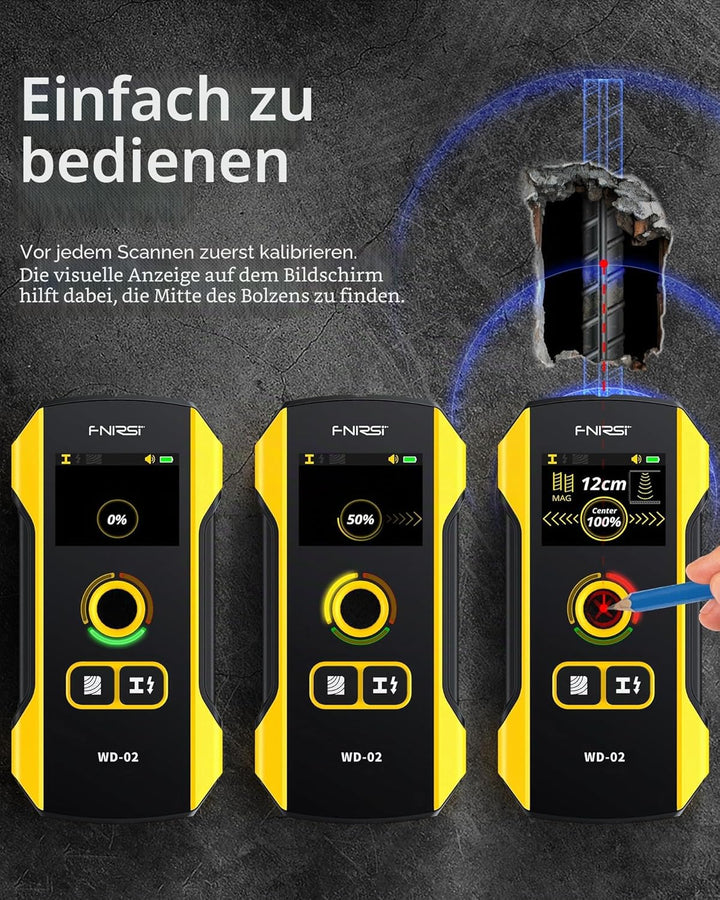 Balkenfinder-Wandscanner – FNIRSI WD-02 TFT-Display, elektronischer Balkendetektor mit HPC-Chip, Wan