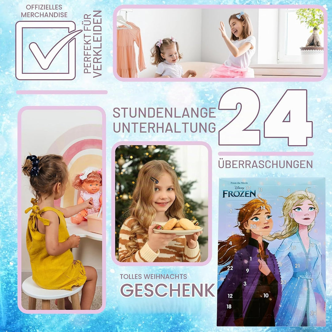 Disney Frozen Adventskalender 2024, Haarschmuck &amp; Accessoires für Mädchen (Blau/Lila), Blau/Lila