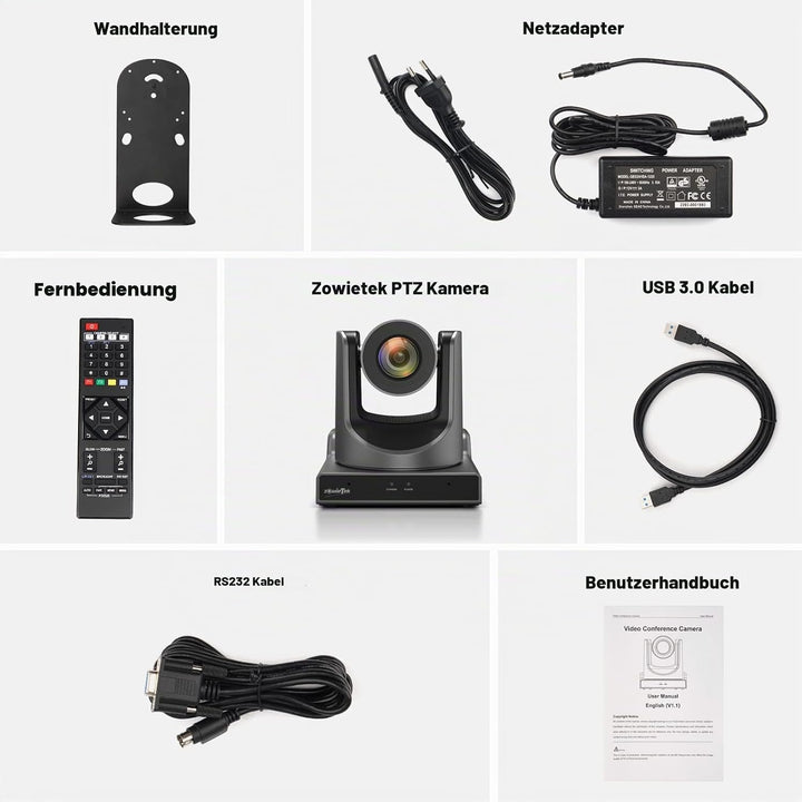 zowietek New Gen PTZ AI Kamera PoE | KI-Tracking-| 20-facher optischer Zoom | gleichzeitigen SDI-, H