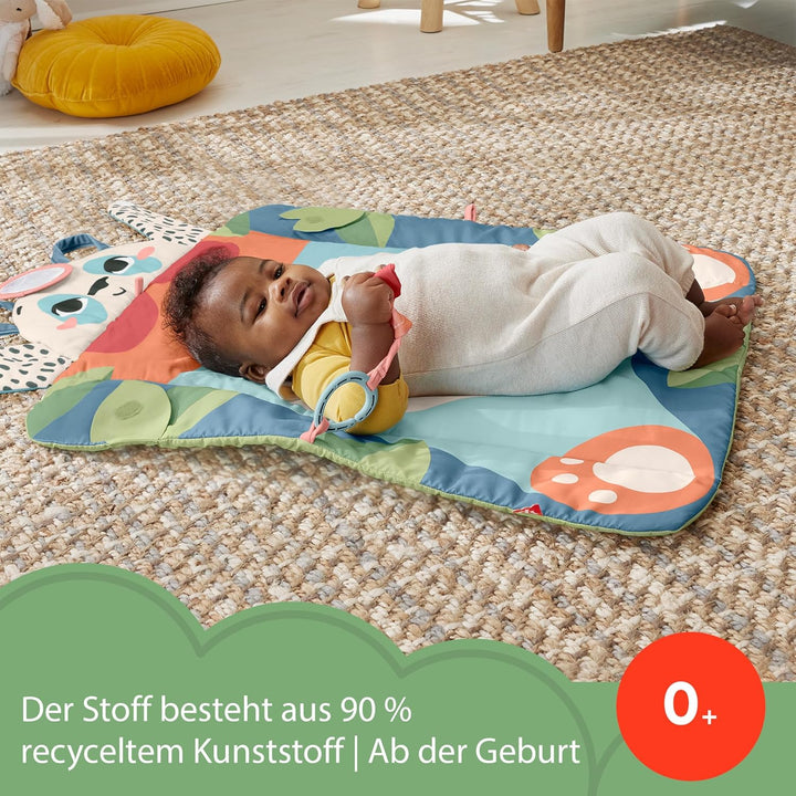 FISHER-PRICE Rolli-Roll Panda Spielmatte - Grosse 3-in-1 Spielmatte zum Mitnehmen, kontrastreiches M