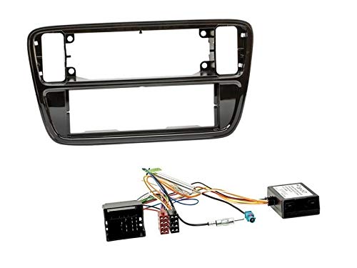 1 Din Radio Einbauset Blende Radioanschlusskabel Antennenadapter für VW Up (AA/AAN) ab 2011 mit Canb