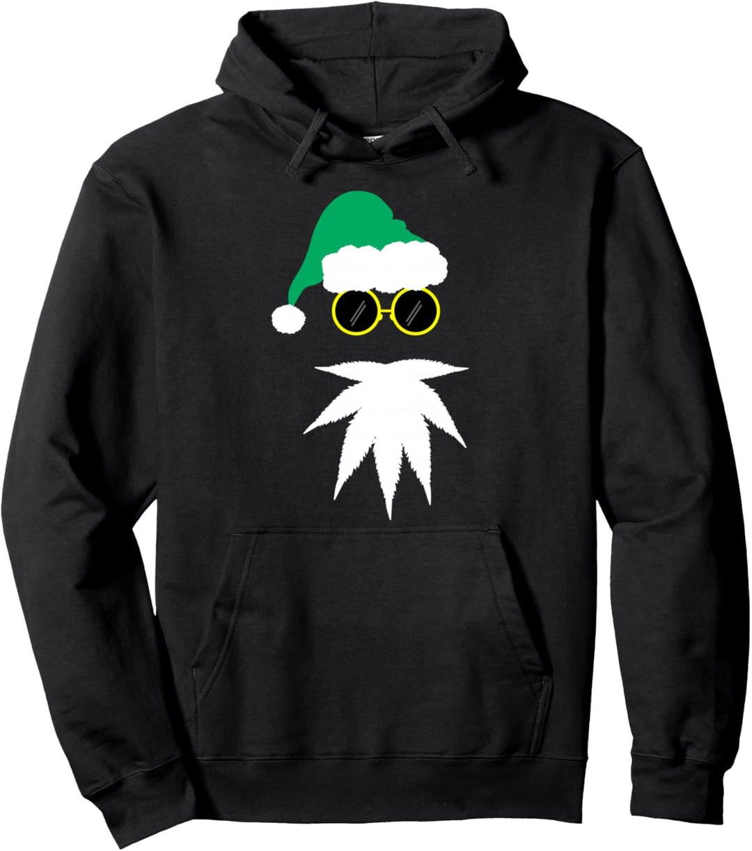 Funny Weed Leaf Santa Beard | Naughty Christmas Marijuana Pullover Hoodie