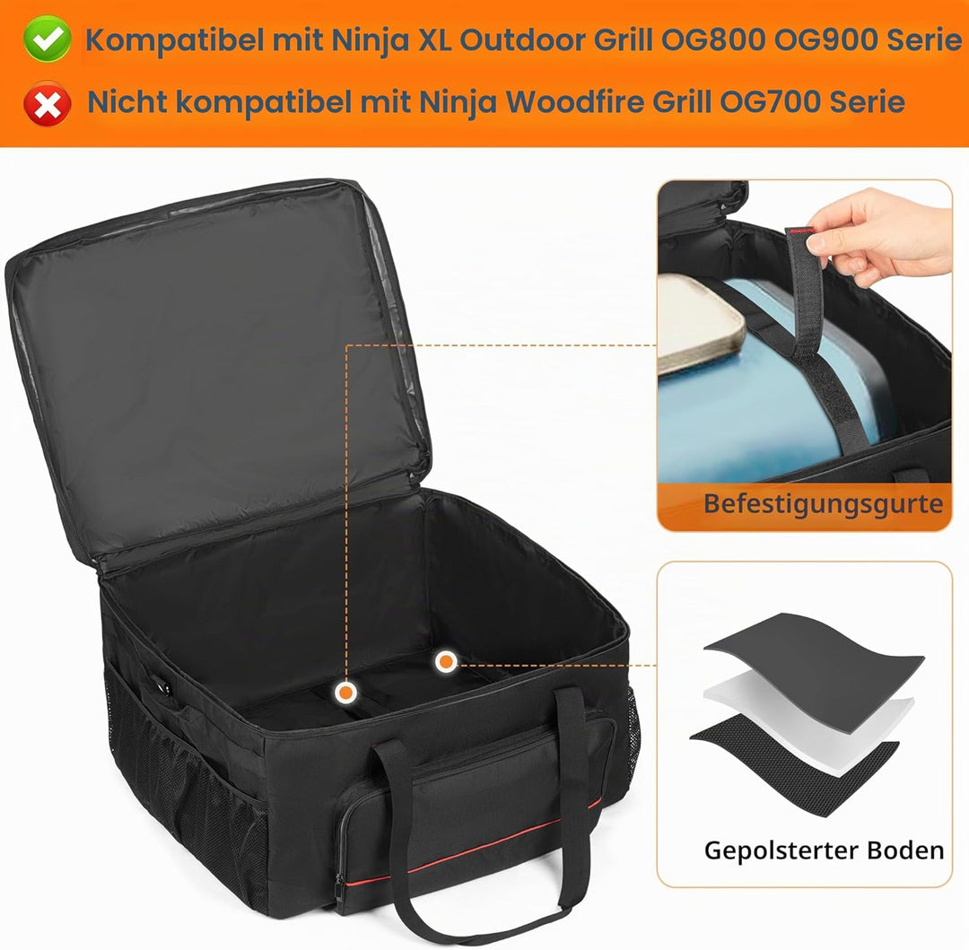 Grill-Tragetasche kompatibel mit Ninja OG951 OG850 Woodfire Pro XL Outdoor-Grill & Smoker, tragbare