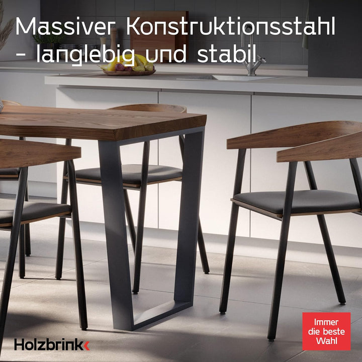 HOLZBRINK Tischbeine Trapez für Couchtisch/Sitzbank, 40/30x43cm, Anthrazitgrau, 1 Stück, HLT-21-C-AA