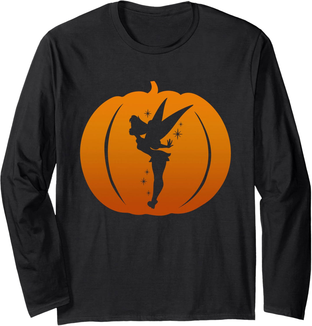Disney Tinker Bell Silhouette Halloween Pumpkin Langarmshirt