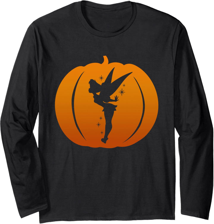 Disney Tinker Bell Silhouette Halloween Pumpkin Langarmshirt