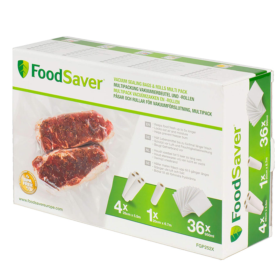 FoodSaver, wiederverwendbare Vakuumbeutel | für FoodSaver Lebensmittel-Vakuumierer | BPA-frei | 4 Ro