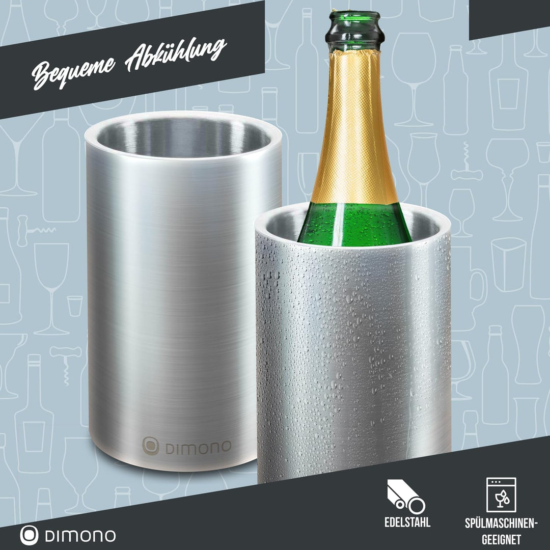 Dimono® Flaschenkühler doppelwandiger Weinkühler Thermo Sektkühler für Wein-Flaschen, Sekt, Champagn