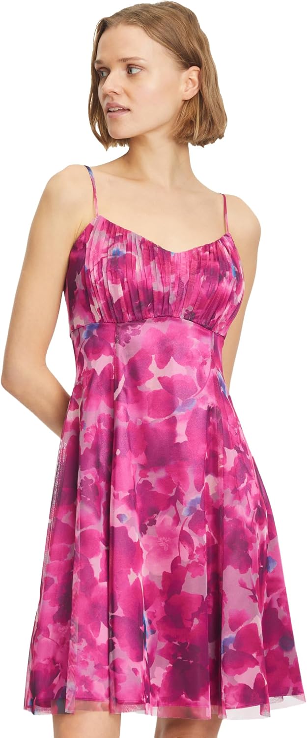 Vera Mont Damen Cocktailkleid mit Blumenprint 42 Rosa, 42 Rosa
