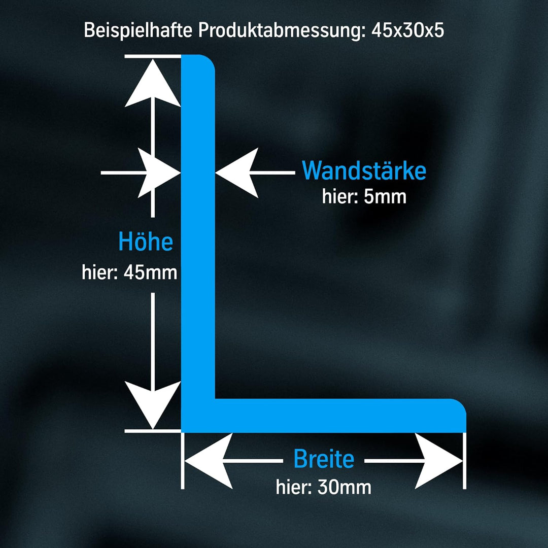 thyssenkrupp Edelstahlwinkel 20 x 10 x 3 mm in 1000 mm Länge | Winkelprofil Edelstahl V2A Winkelstah