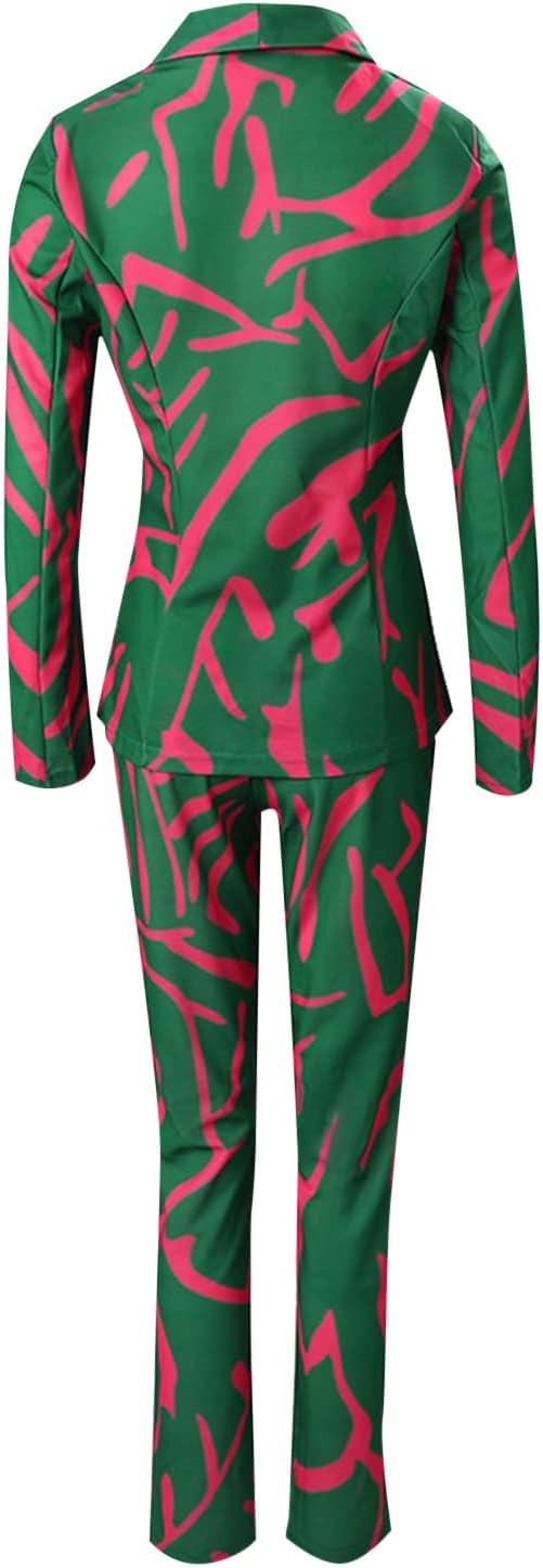 Damen Elegant Business Anzug Set 2-teilig Hosenanzug Blazer Hose Anzug Karo Kariert Zweiteiler Slimf