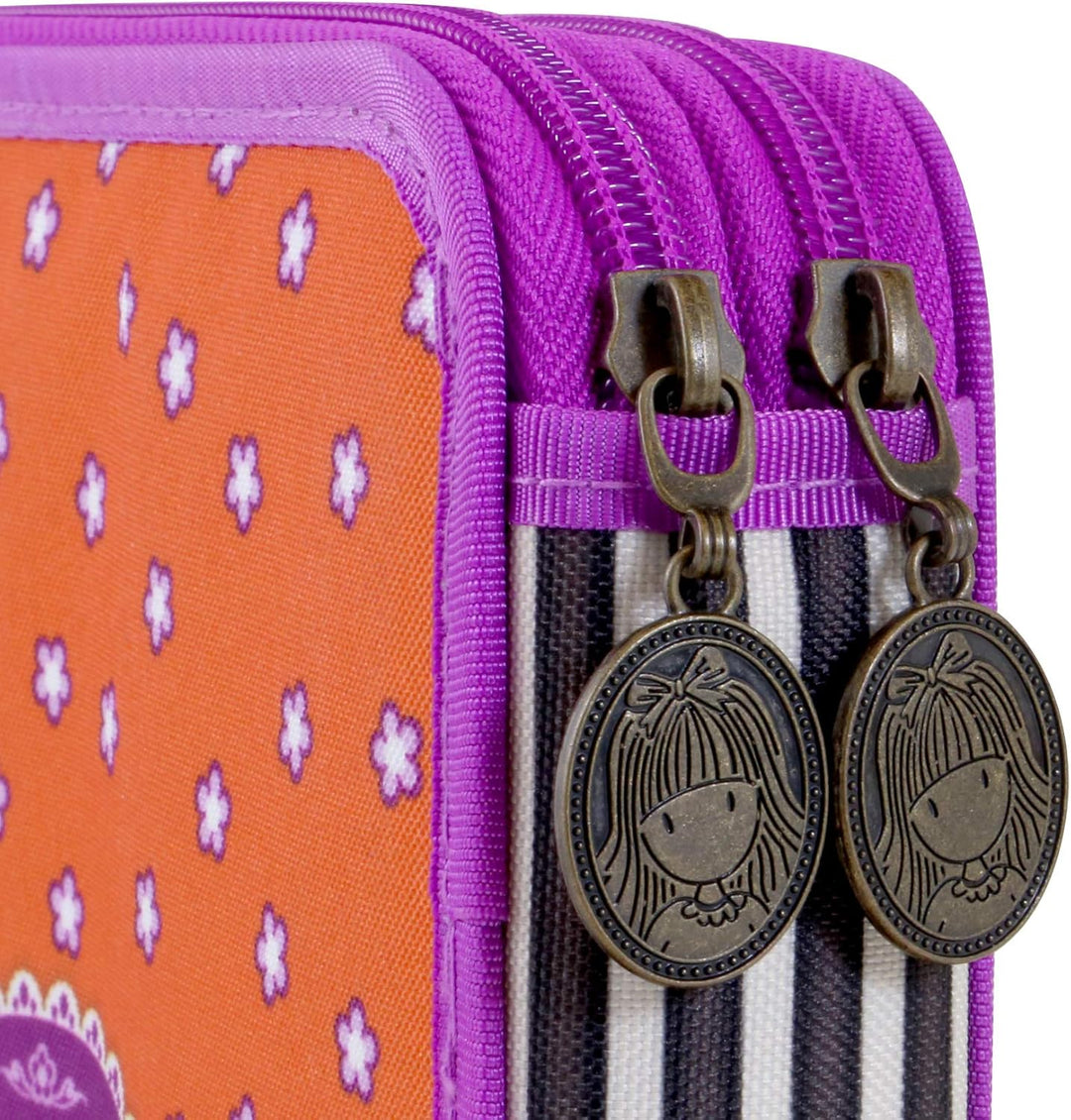 Santoro Gorjuss Plumier Doble Münzbörse Orange (Naranja), Orange (Naranja)