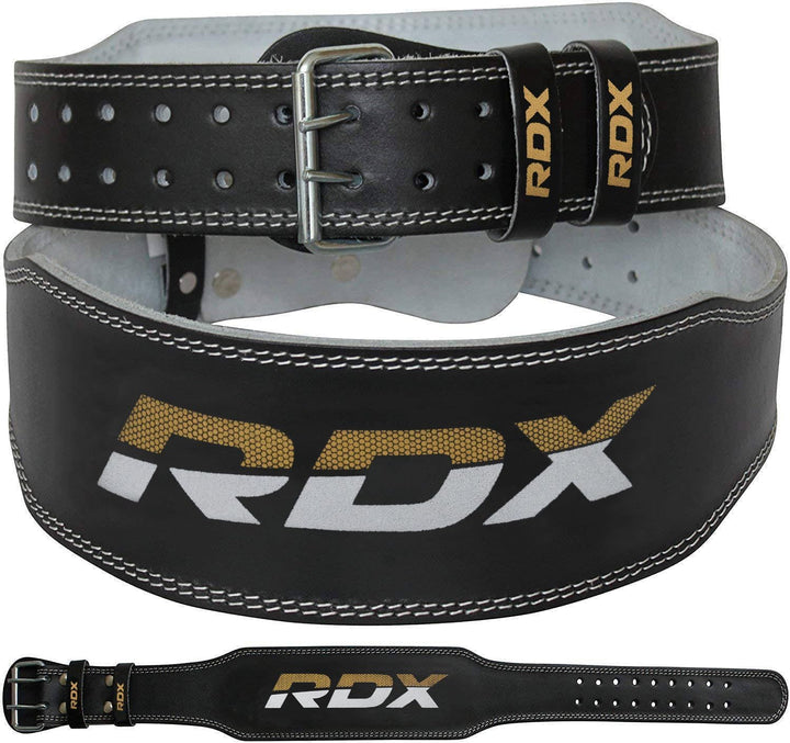 RDX 4” Gewichthebergürtel Leder, 10 Verstellbar Löcher Trainingsgürtel Schnalle, Powerlifiting Fitne