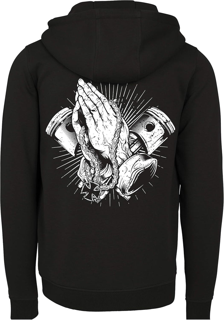 Baddery Biker Hoodie Herren : Biker Pray - Sweatjacke Männer Motorrad Kapuzenjacke - Geschenk Motorr