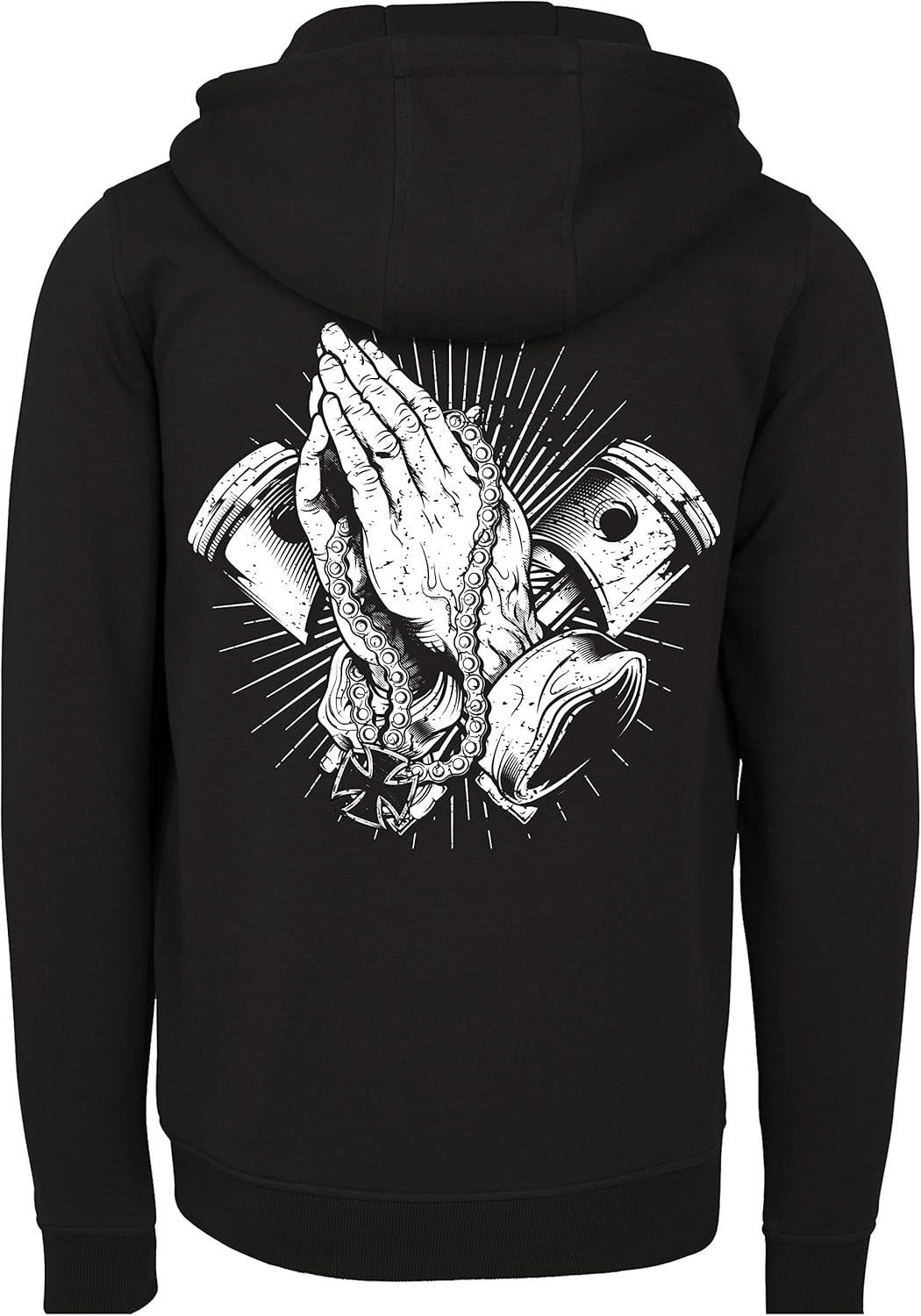 Baddery Biker Hoodie Herren : Biker Pray - Sweatjacke Männer Motorrad Kapuzenjacke - Geschenk Motorr