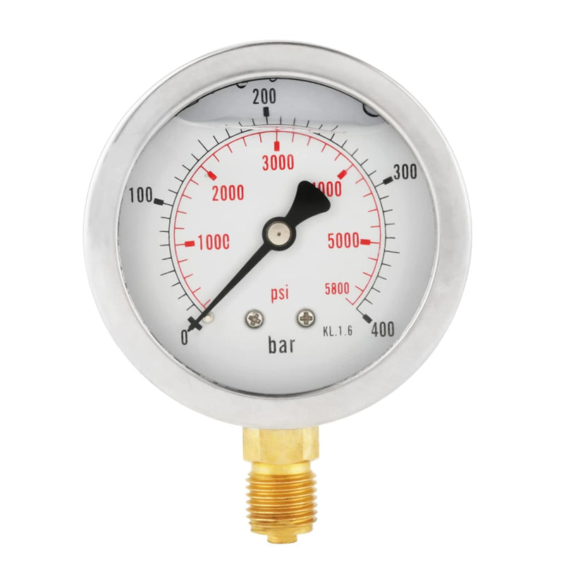 0-400BAR 0-5800PSI G1 / 4 63mm Messuhr Hydraulische Manometer Hohe Präzision MEHRWEG VERPACKUNG soci