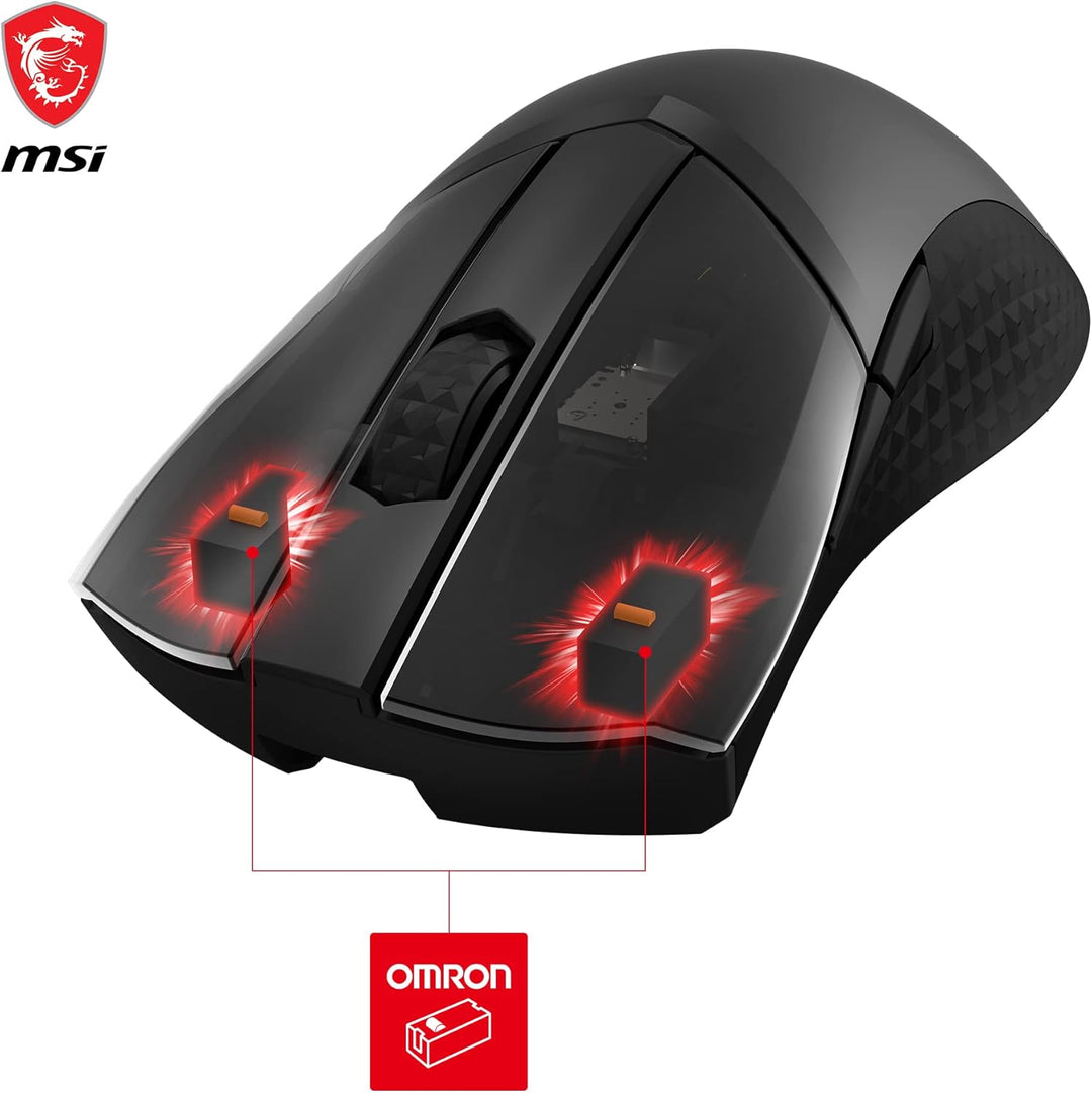 MSI Clutch GM31 Lightweight Wireless Gaming Mouse - 12.000 DPI Optischer Sensor, Rechtshänder, 60M+