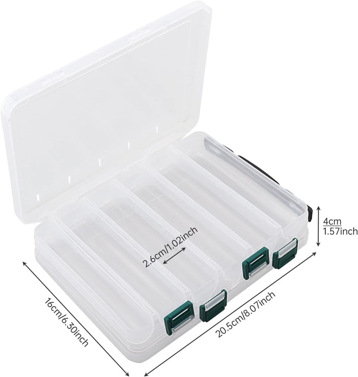 OriGlam Doppelseitige Angelköderbox, transparent, sichtbarer Angelköder, Tintenfisch, Jighaken aus K