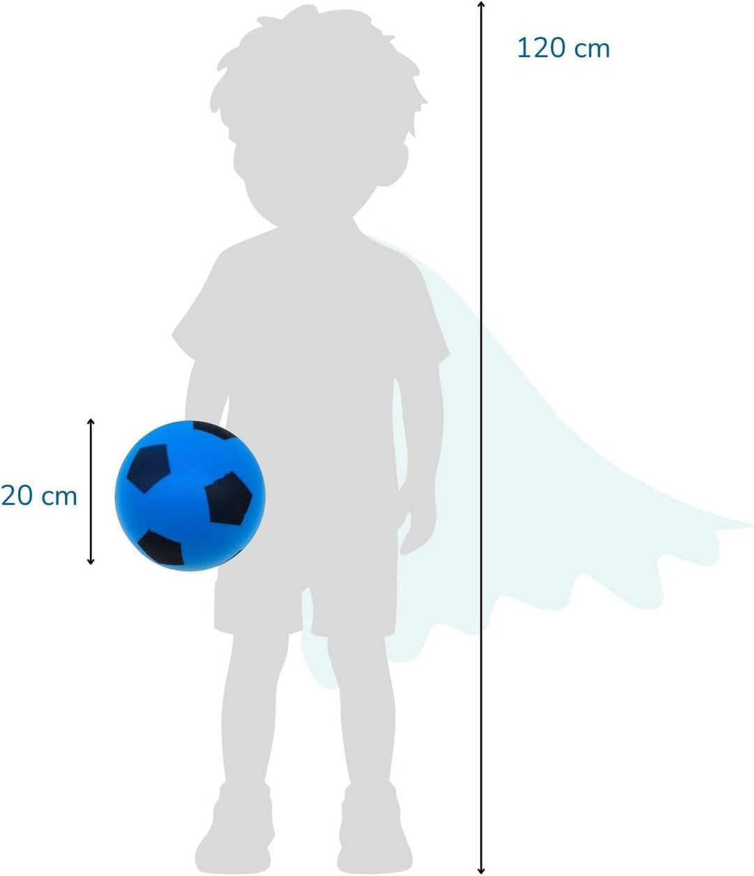 alldoro Schaumstoffball, Ø 20 cm, extra weiche Softbälle, Fussball für Kinder ab 0 Jahren, leise & l