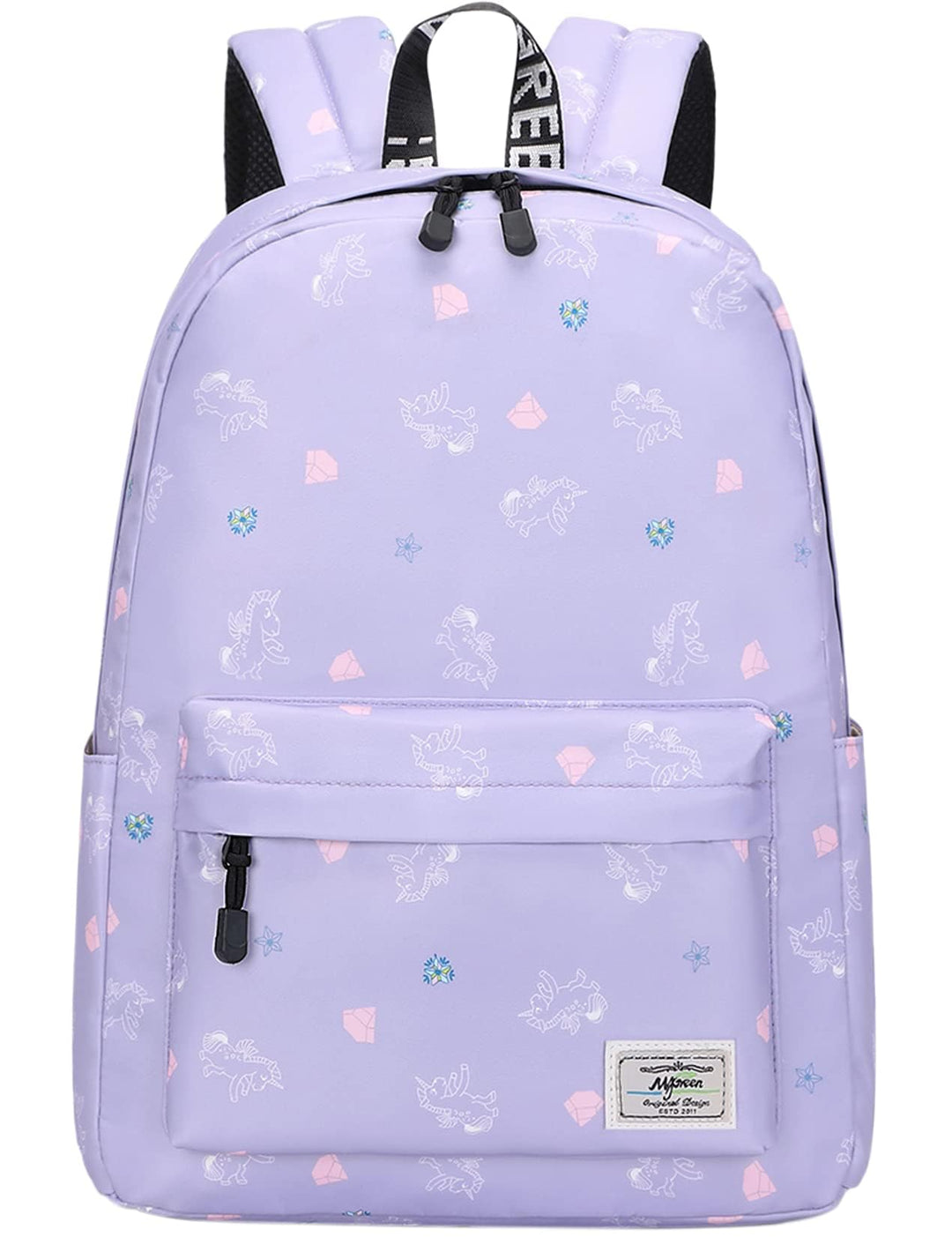 Lohol Leichter Schulrucksack für Mädchen, Kinder-Schulranzen-Rucksack mit Aufdruck (Einhorn Lila), E