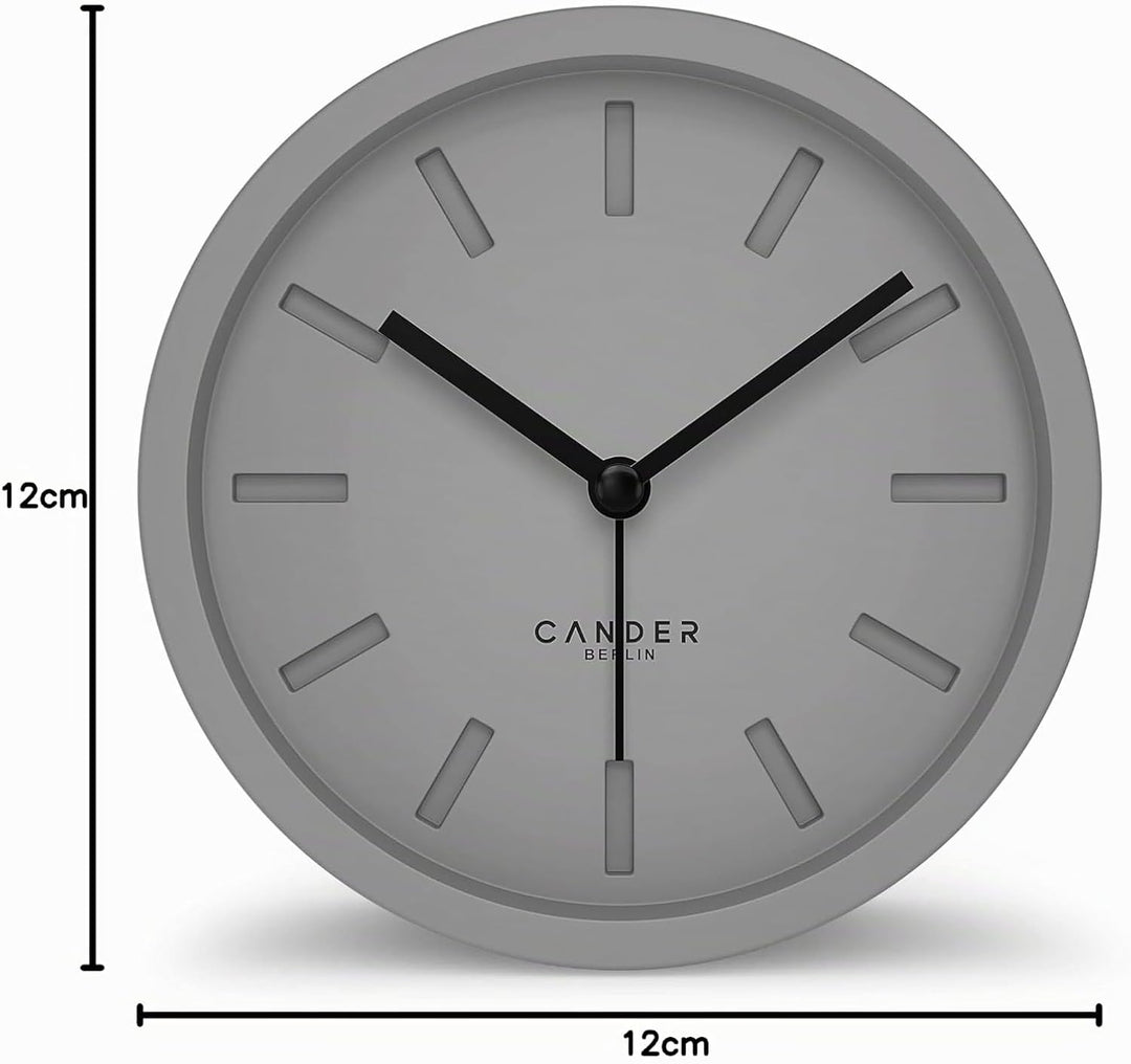 Cander Berlin MNU 2512 K Wecker lautlos ohne Ticken 12 cm analog batteriebetrieben ohne Tickgeräusch