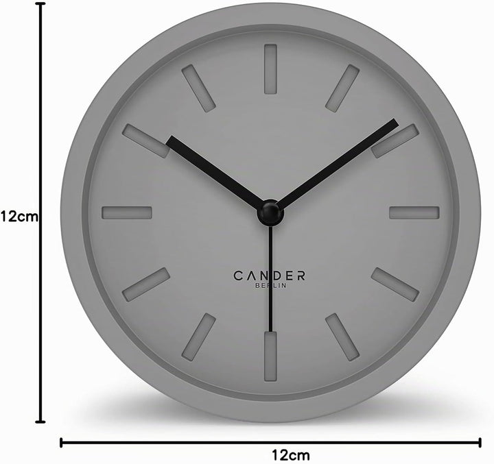 Cander Berlin MNU 2512 K Wecker lautlos ohne Ticken 12 cm analog batteriebetrieben ohne Tickgeräusch