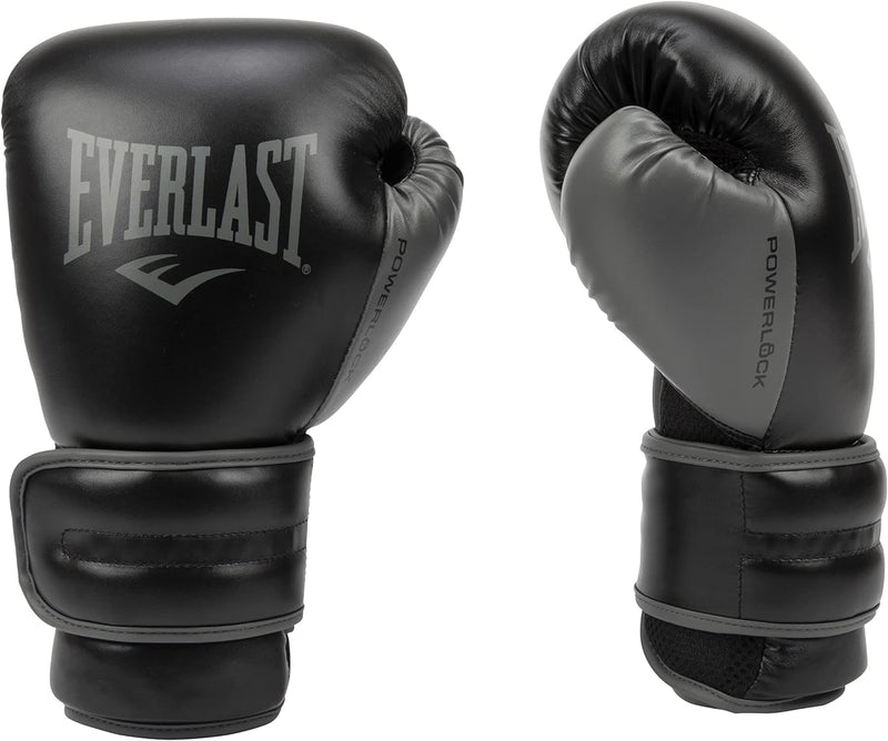 Everlast Unisex – Erwachsene Powerlock 2R Glove Handschuhe Schwarz 16oz, Schwarz 16oz