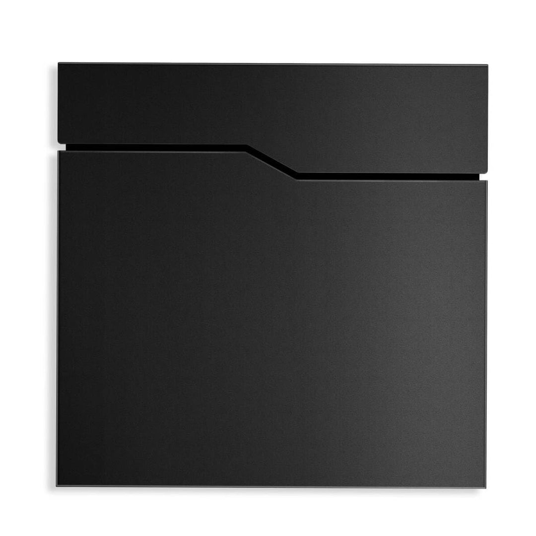 Metzler Briefkasten pulverbeschichtet in Graualuminium RAL9007 - Wandbriefkasten mit Zeitungsfach -