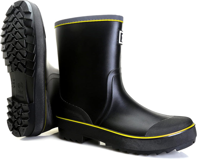 Foinledr Gummistiefel Herren Halbhoch Regenstiefel Gumischtifel Herren Wasserdicht Rain Boots Garten