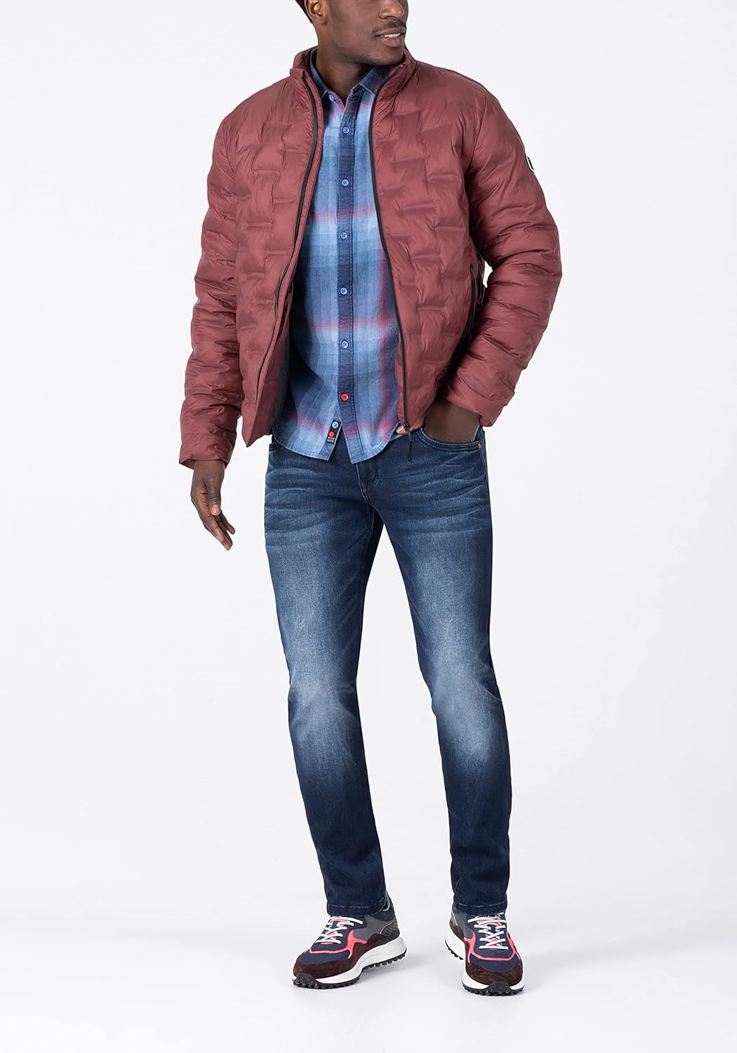 Timezone Herren Bonded Jacket 4 M amarone red, M amarone red