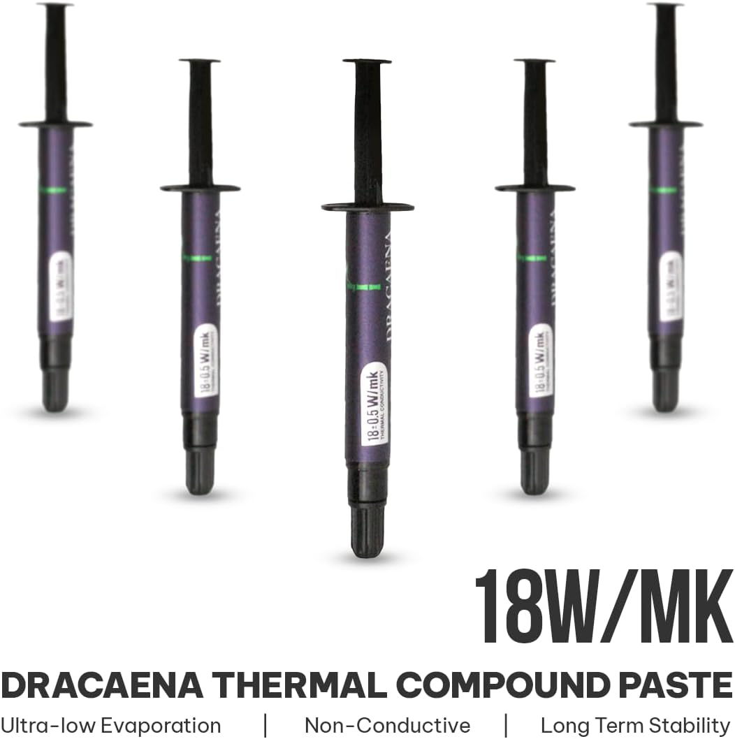 Dracaena.io 5er-Pack CTG12 Wärmeleitpaste 4g, 18 W/mK, CPU GPU 5 pcs CTG12, 5 pcs CTG12