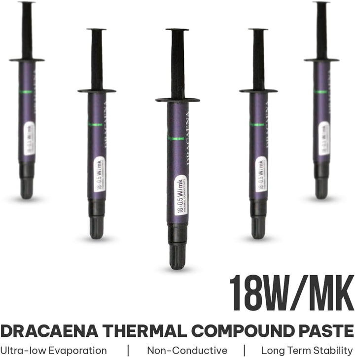 Dracaena.io 5er-Pack CTG12 Wärmeleitpaste 4g, 18 W/mK, CPU GPU 5 pcs CTG12, 5 pcs CTG12