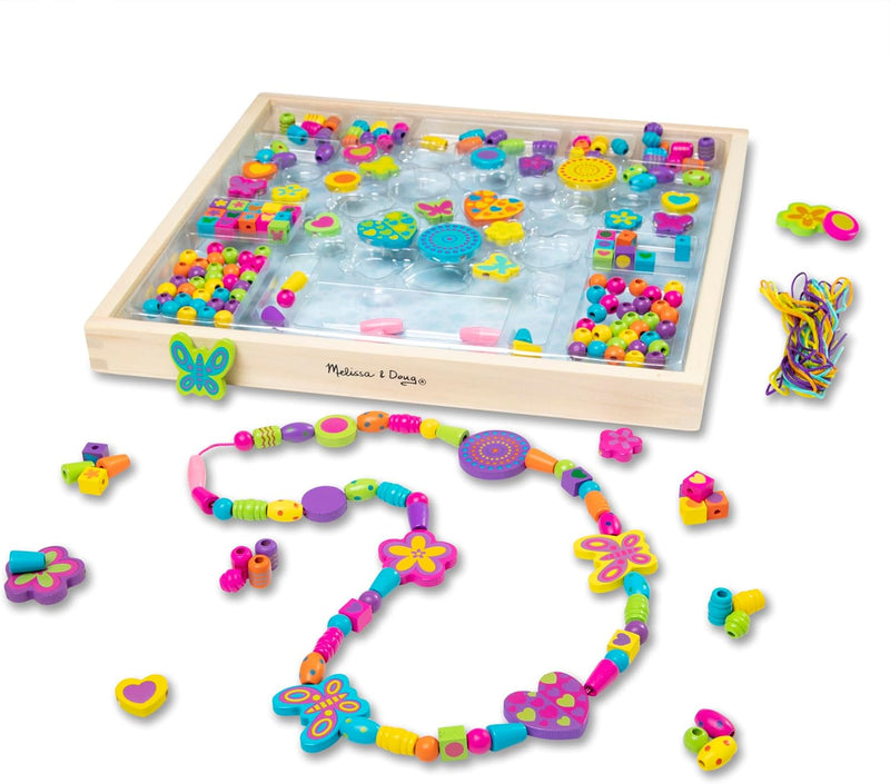 Melissa & Doug Bastelset Mädchen & Jungen | Armbänder & Ketten basteln Mädchen | Perlen zum Auffädel